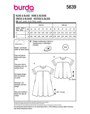 Cut for women's dress and T-shirt in size 46-56 5639 (1)