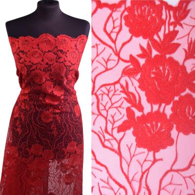 Lace in red with flower motif CC8838/2018-5