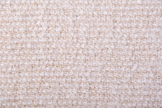 Wool knit fabric in light beige color NS190