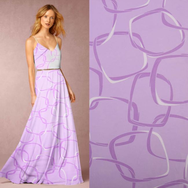 Light purple silk with geometric print TWS5022