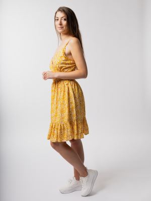 Summer dress on straps with a print of small flowers SAT03 (2)