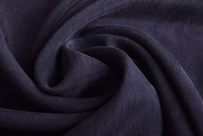 Cupro with an admixture of viscose in dark blue with a velvet surface QT019