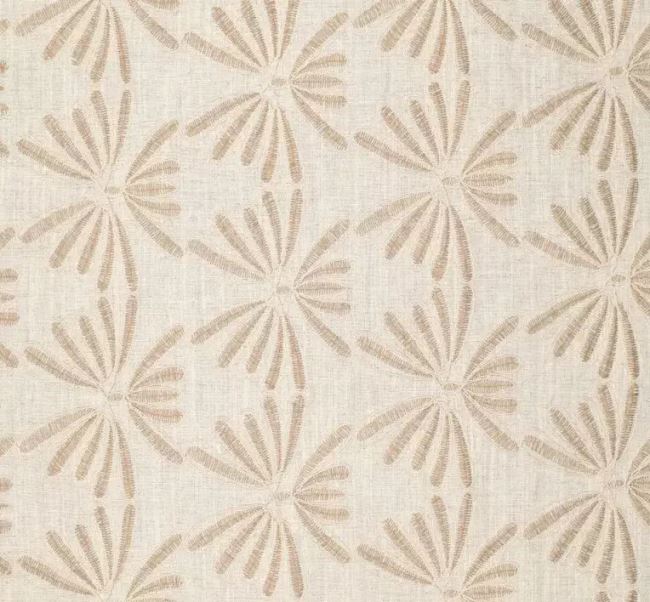 Viscose fabric with linen blend in rich color with floral embroidery 22760/030