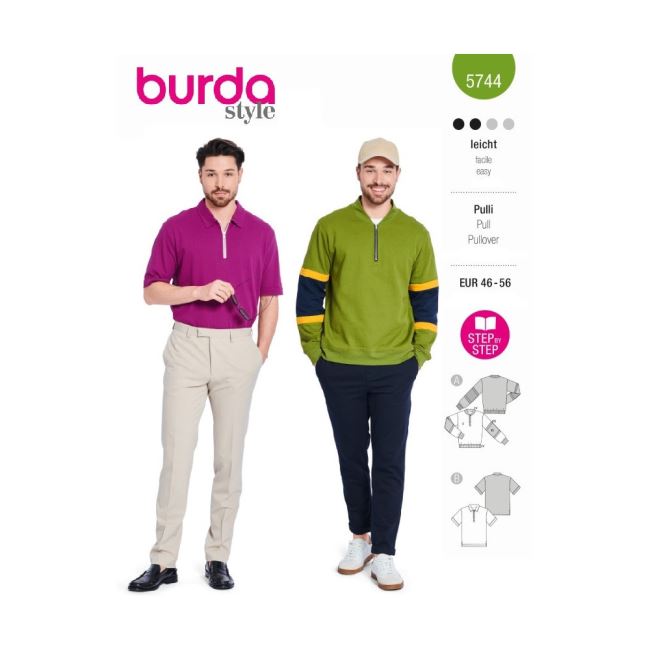 Pattern for men's sweatshirt and T-shirt in size 46-56 5744