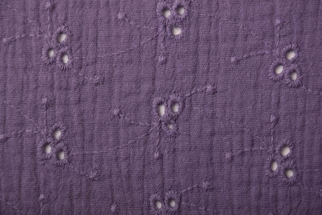 Muslin with light purple embroidery 17271/044