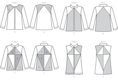 Butterick cut for women's jacket in size 34-42 B6496-A5 (1)
