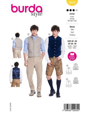 Cut for a men's vest in size 46-56 5624