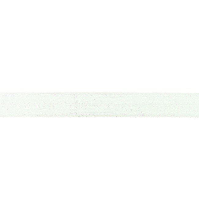 Edging elastic band in white color with gloss, 2 cm wide 32267