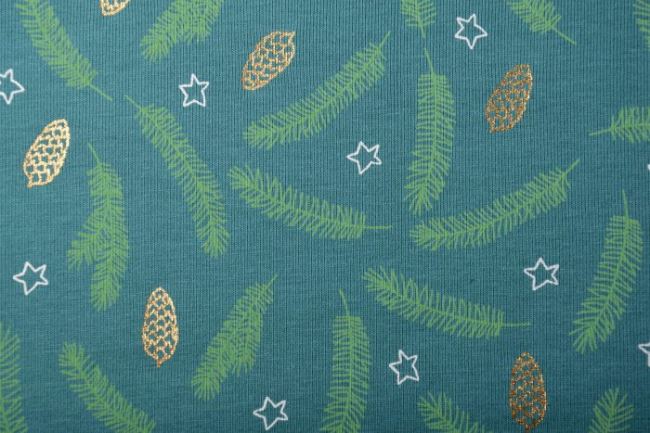 Christmas cotton knit in green color KC2100-025