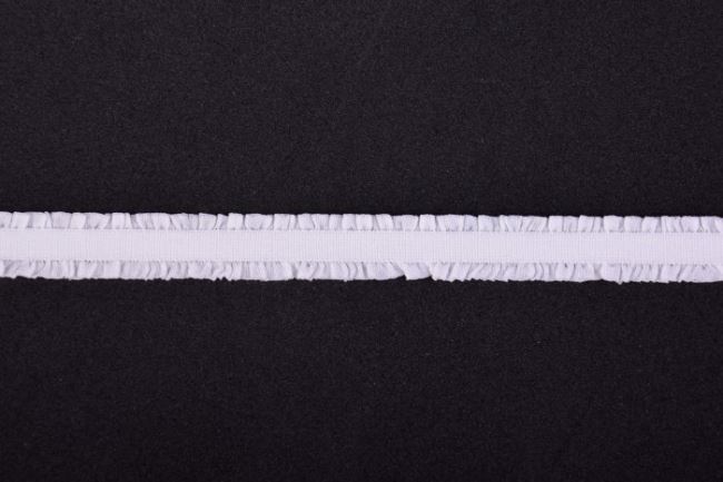 Edging elastic with canary in white, 1.2 cm wide 43519