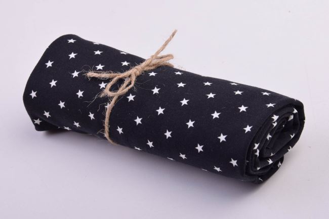 Roll of cotton knit in black with star print RO11802/069
