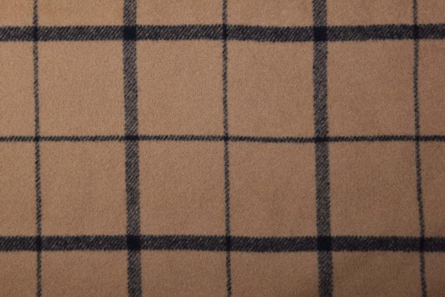 Fleece in beige color with a check pattern NS159