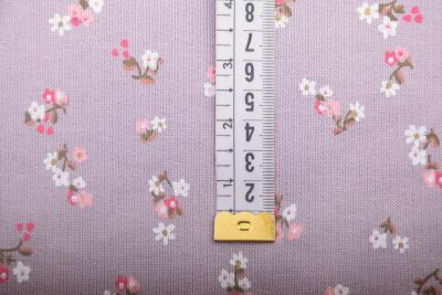 1 m French Terry tracksuit in beige with flower print DS-KUP135 (1)