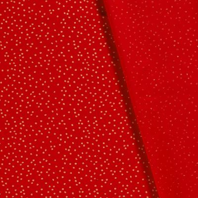 Christmas cotton fabric in red with gold polka dot print 20702/015 (2)
