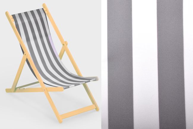Lounger 44 cm wide with a print of gray stripes LH41