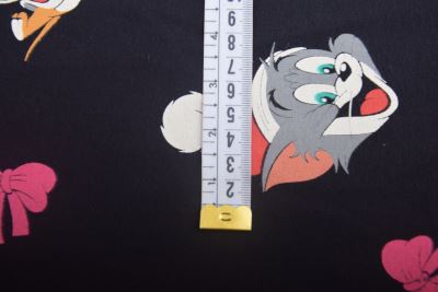 1 m of cotton knitwear in black with Tom and Jerry print DS-KUP82 (1)