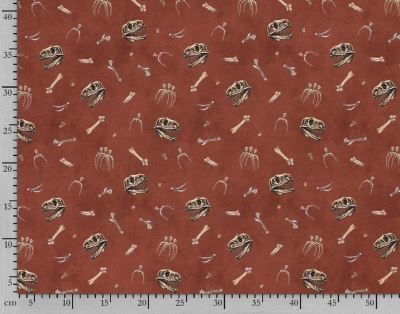 French Terry tracksuit in brick color with digital skeleton print 18956/056 (4)