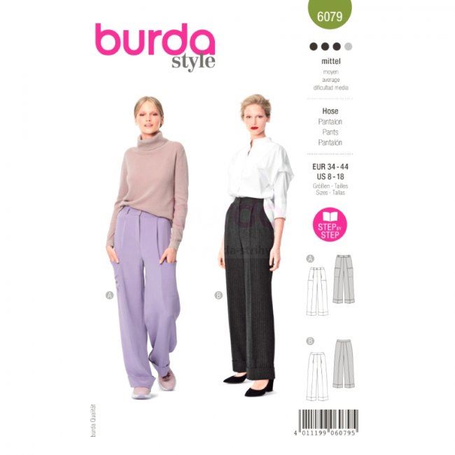 Cut for women's loose trousers in size 34-44 6079