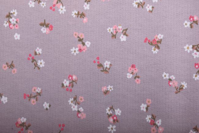 1 m French Terry tracksuit in beige with flower print DS-KUP135