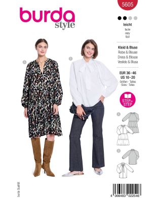Dress and blouse pattern in sizes 36-46 5605