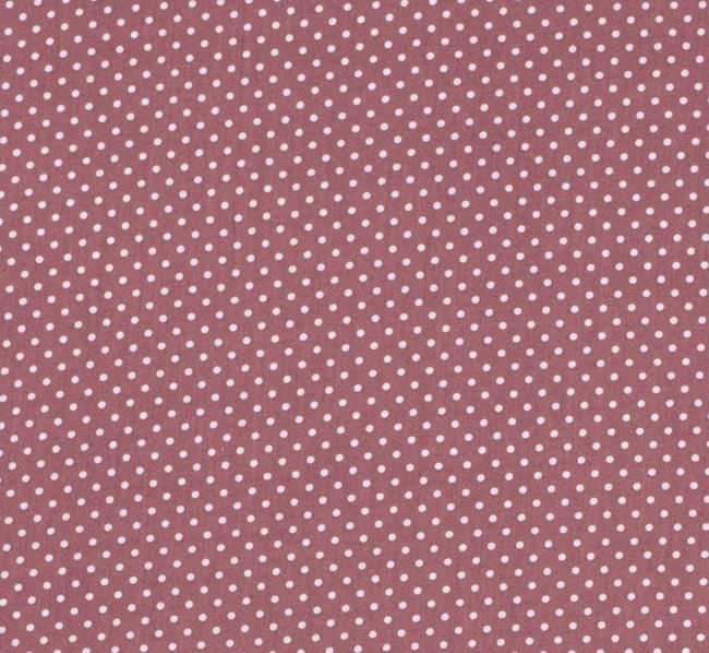 Cotton fabric in old pink color with small dots print 05575/014