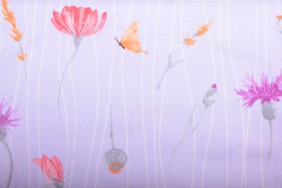 1 m of cotton knit in light purple with flower print DS-KUP121