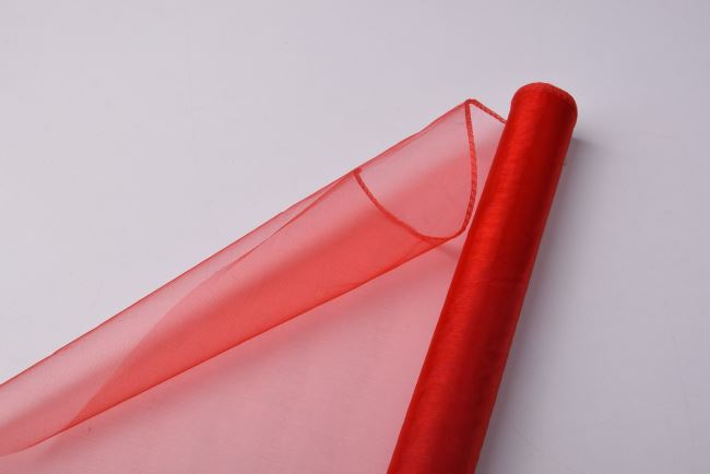 Organza ribbon in red color 36 cm 06137