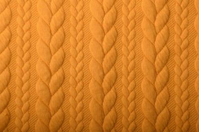 Knitted in ocher color with braids 13423/580 (1)