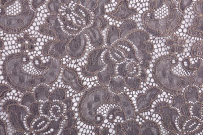 Gray brown lace with flowers 3048/054