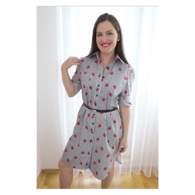 Printed cut Women's shirt dress/shirt size XXS-XXXL FA005 (3)
