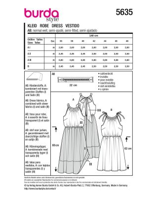 Women's dress pattern in size 36-48 5635 (1)