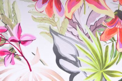Cream-colored viscose fabric with flower print MI19614/901 (2)