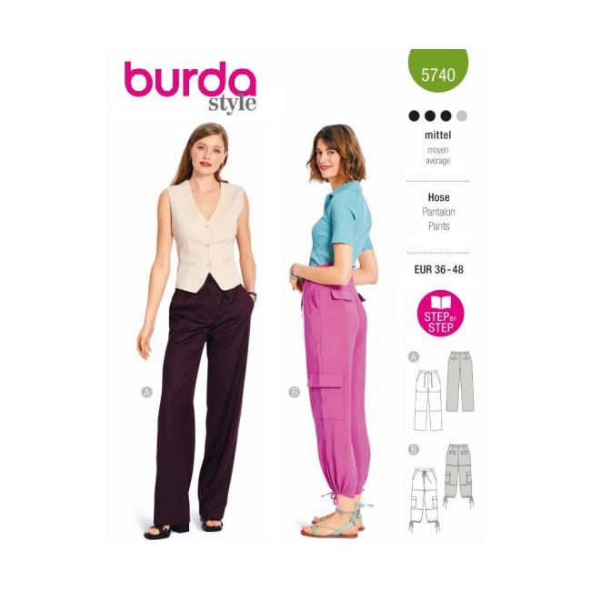 Cut for women's loose trousers in sizes 36-48 5740
