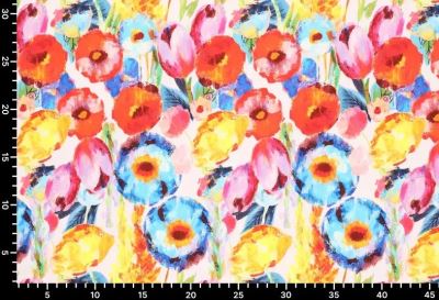 Stretch cotton with a digital print of blooming flowers 20899/425 (3)