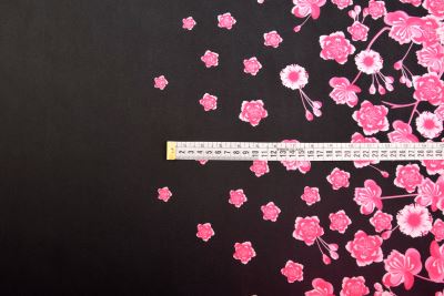 Barbie costume fabric in black with digital flower print MI52084/705/001 (5)