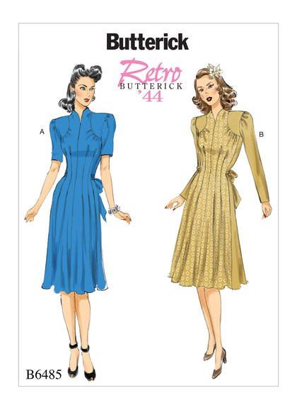 Butterick cut for women's retro dress in size 42-52 B6485-E5