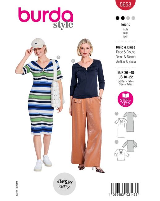 Cut for women's dress and T-shirt in size 36-48 5658