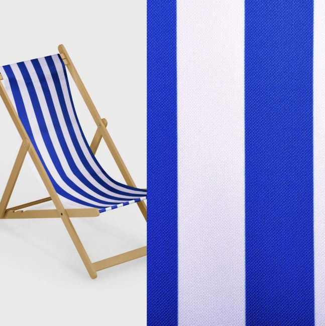 Lounger 43 cm wide with a print of blue stripes LH05