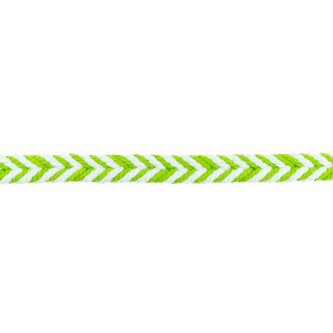 Decorative braided cord in white and green 31744