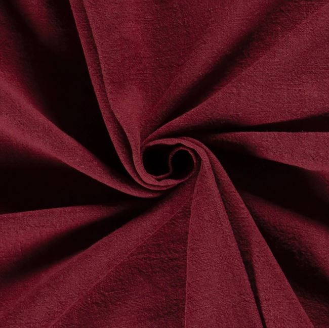 Stonewashed linen in burgundy color 02155/018