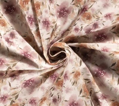 Decorative fabric in cream color with digital print of roses 01660/050 (4)