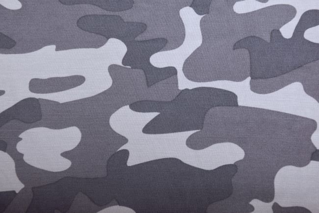 1 m viscose knit in gray with camouflage print DS-KUP58