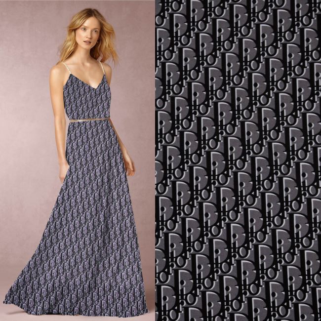 Stretch knitwear in gray with Dior print MAR034