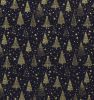 Christmas cotton fabric in blue with a print of golden trees 20710/008