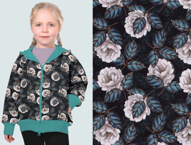 Softshell with digital flower print in gray 20425/024