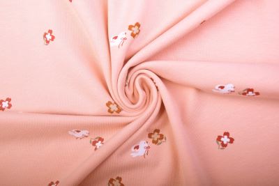 Cotton knit in nude color with flower print 19457/111 (3)