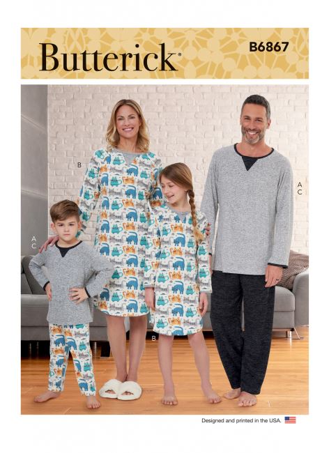 Butterick Cut Nightwear Size XS-L/S-XL B6867-A