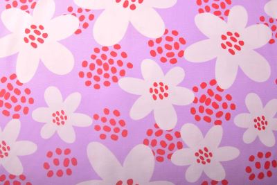 Cotton knitwear in purple with flower print 25723/043