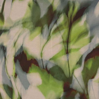 Beige viscose with leaf print and satin look 23039/315 (2)