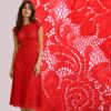 Lace in red with flower motif CCHB-738/2